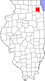 DuPage County's location in Illinois