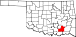 State map highlighting Atoka County