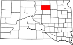 State map highlighting Edmunds County