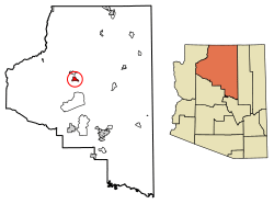 Location of Tusayan in Coconino County, Arizona.