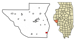 Location of Pearl in Pike County, Illinois.