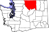 State map highlighting Okanogan County