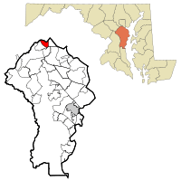 Location of Pumphrey, Maryland