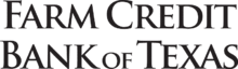The logo icon of the Farm Credit System, which is some sort of geometric four leaf clover, with the words Farm Credit Bank of Texas underneath it.