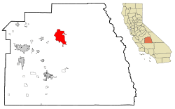 Location in Tulare County and the state of California