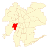 Map of the Cerrillos commune within Greater Santiago