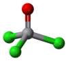 Ball and stick model of vanadium oxytrichloride