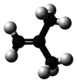 Ball-and-stick model of isobutylene