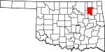 State map highlighting Rogers County