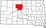 State map highlighting Dewey County