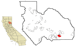 Location in Plumas County and the state of California