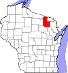 State map highlighting Forest County
