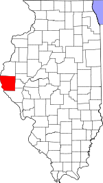 Adams County's location in Illinois