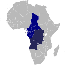 ECCAS and CEMAC membership in Africa. .mw-parser-output .legend{page-break-inside:avoid;break-inside:avoid-column}.mw-parser-output .legend-color{display:inline-block;min-width:1.25em;height:1.25em;line-height:1.25;margin:1px 0;text-align:center;border:1px solid black;background-color:transparent;color:black}.mw-parser-output .legend-text{}   ECCAS and CEMAC .mw-parser-output .legend{page-break-inside:avoid;break-inside:avoid-column}.mw-parser-output .legend-color{display:inline-block;min-width:1.25em;height:1.25em;line-height:1.25;margin:1px 0;text-align:center;border:1px solid black;background-color:transparent;color:black}.mw-parser-output .legend-text{}   ECCAS only