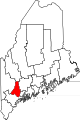 State map highlighting Androscoggin County