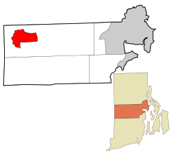 Location in Kent County and the state of Rhode Island