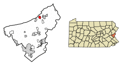 Location of Pen Argyl in Northampton County, Pennsylvania.