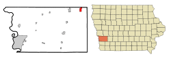 Location of Walnut, Iowa