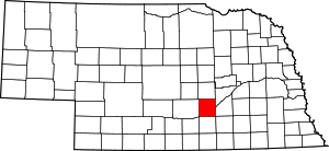Map of Nebraska highlighting Hall County