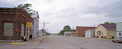 Broadway (Highway 220) in Climax in 2007. City Hall is at left.