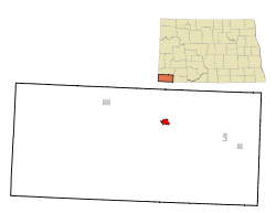 Location of Bowman, North Dakota