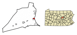 Location of Lewisburg in Union County, Pennsylvania.