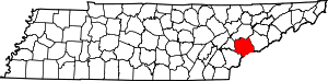 Map of Tennessee highlighting Blount County