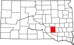 State map highlighting Aurora County