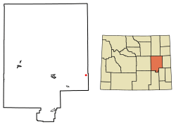 Location of Lost Springs in Converse County, Wyoming.