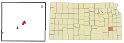Location within Woodson County and Kansas