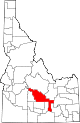State map highlighting Blaine County