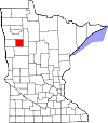 State map highlighting Mahnomen County