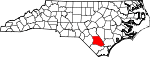 State map highlighting Bladen County