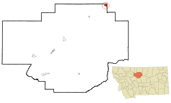 Location of Boneau, Montana