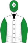 White, green sleeves, green cap, white diamond