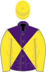 Purple and yellow diabolo, yellow sleeves and cap