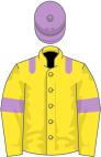 Yellow, mauve epaulets, armlets and cap