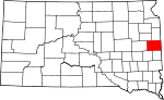 State map highlighting Brookings County