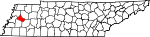 State map highlighting Crockett County