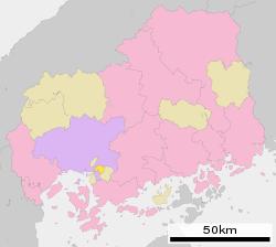 Location of Kaita in Hiroshima Prefecture