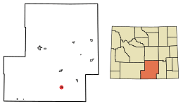 Location of Encampment in Carbon County, Wyoming.