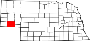 Map of Nebraska highlighting Cheyenne County
