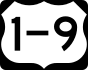 U.S. Route 1/9 marker