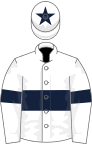 WHITE,dark blue hoop,white sleeves,dark blue armlet,white cap,dark blue star