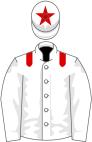 White, red epaulettes, white sleeves, white cap, red star