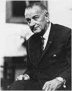 Lyndon B. Johnson. Waist length, seated - NARA - 518140.tif