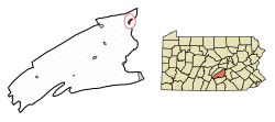 Location of Liverpool in Perry County, Pennsylvania.