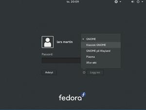 GNOME Display Manager default appearance in Dark mode