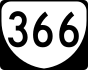 State Route 366 marker