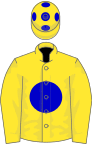 Yellow, blue disc, spots on cap
